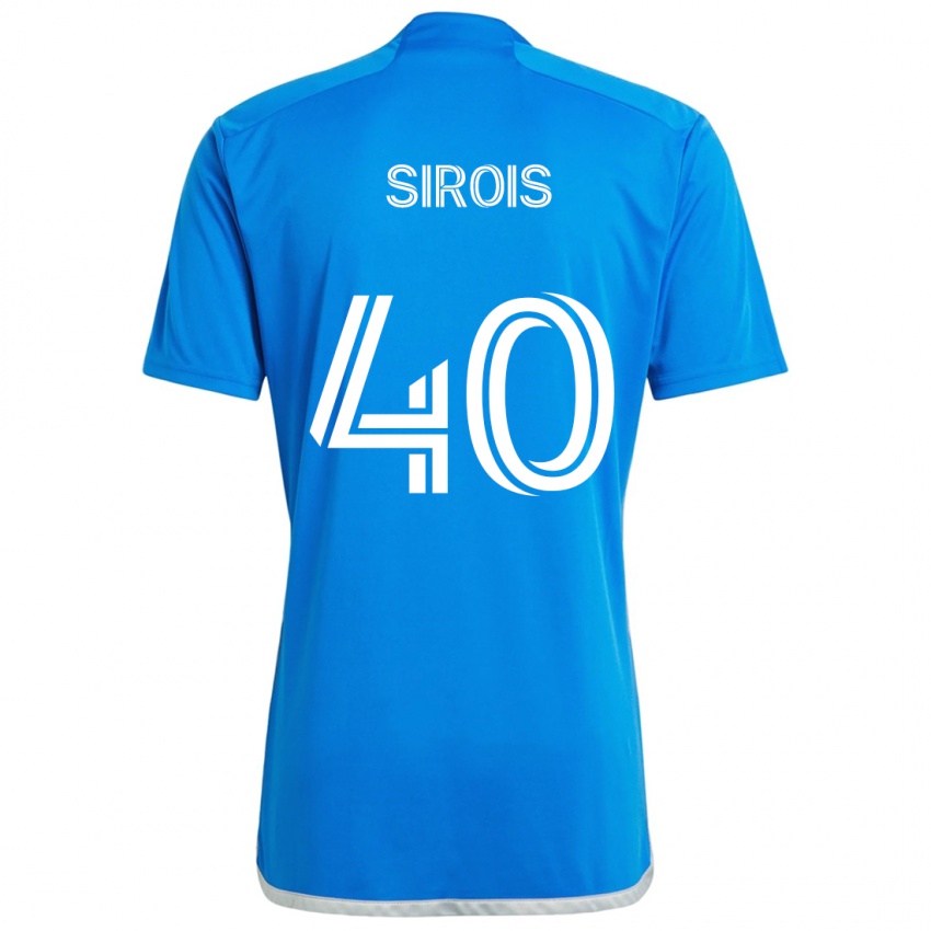 Børn Jonathan Sirois #40 Blå Hvid Hjemmebane Spillertrøjer 2024/25 Trøje T-Shirt