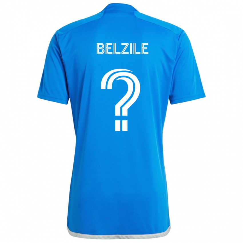 Børn Jean-Christophe Belzile #0 Blå Hvid Hjemmebane Spillertrøjer 2024/25 Trøje T-Shirt