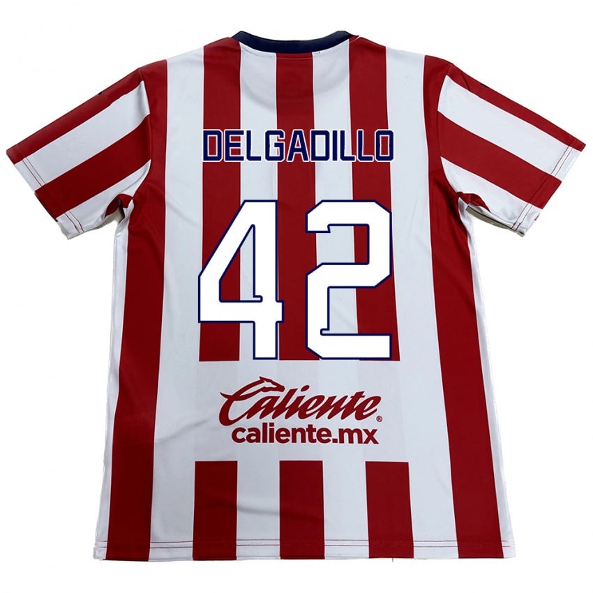 Børn Diego Delgadillo #42 Rød Hvid Hjemmebane Spillertrøjer 2024/25 Trøje T-Shirt