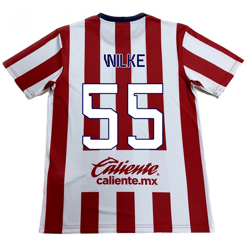 Børn Teun Wilke #55 Rød Hvid Hjemmebane Spillertrøjer 2024/25 Trøje T-Shirt