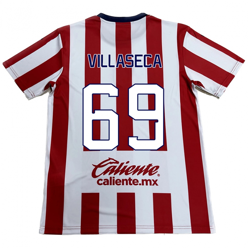 Børn Daniel Villaseca #69 Rød Hvid Hjemmebane Spillertrøjer 2024/25 Trøje T-Shirt