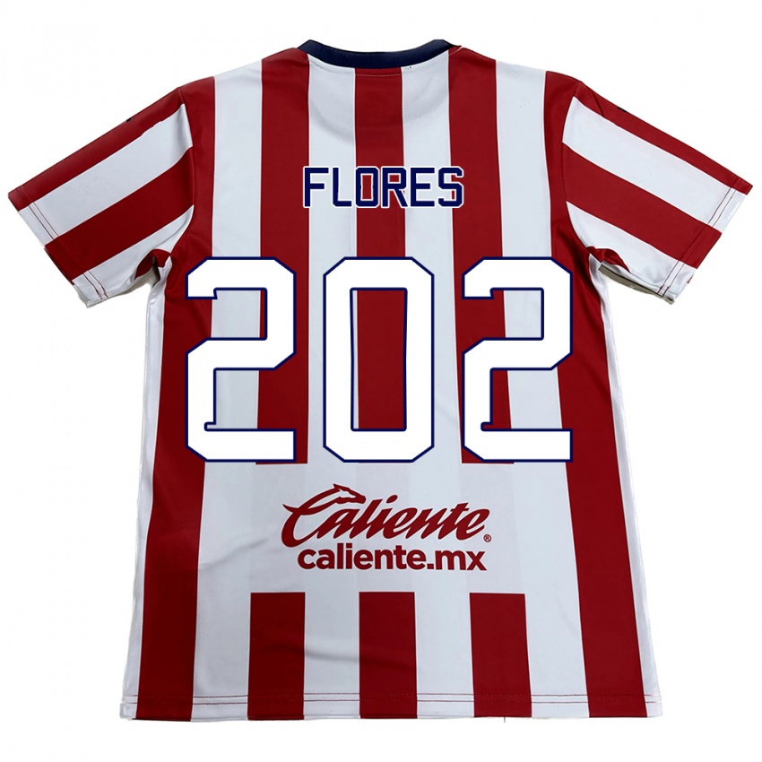 Børn Daniel Flores #202 Rød Hvid Hjemmebane Spillertrøjer 2024/25 Trøje T-Shirt