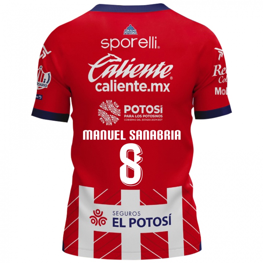 Børn Juan Manuel Sanabria #8 Rød Hvid Hjemmebane Spillertrøjer 2024/25 Trøje T-Shirt