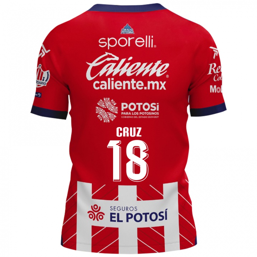 Børn Aldo Cruz #18 Rød Hvid Hjemmebane Spillertrøjer 2024/25 Trøje T-Shirt