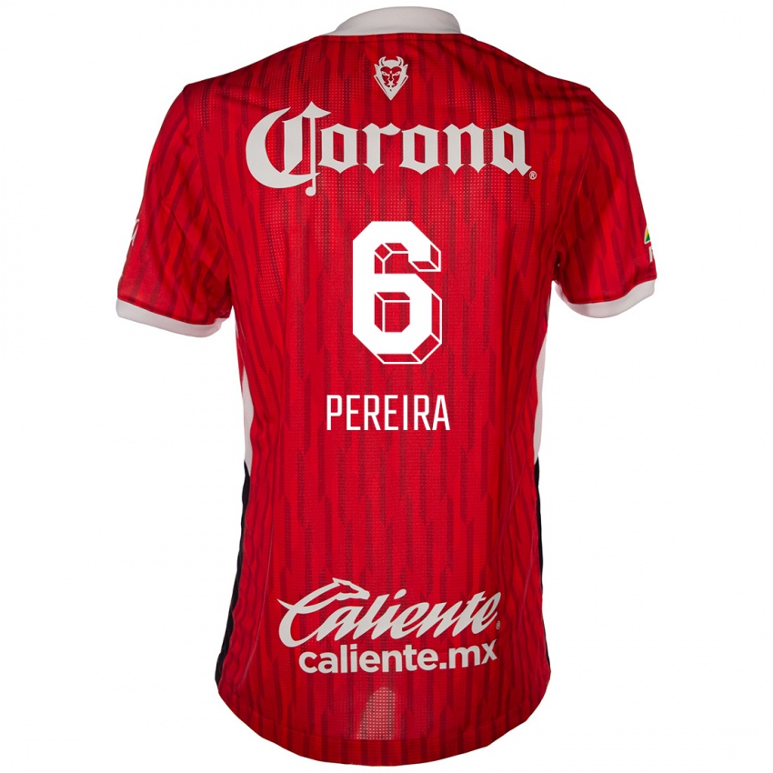 Børn Federico Pereira #6 Rød Hvid Hjemmebane Spillertrøjer 2024/25 Trøje T-Shirt