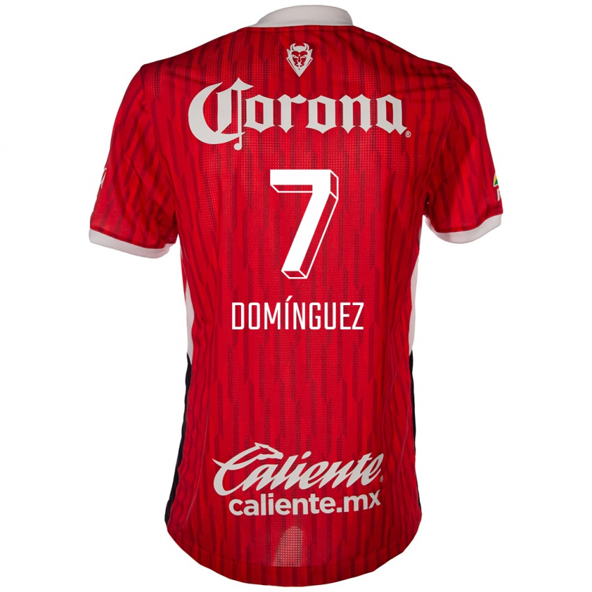 Børn Juan Domínguez #7 Rød Hvid Hjemmebane Spillertrøjer 2024/25 Trøje T-Shirt