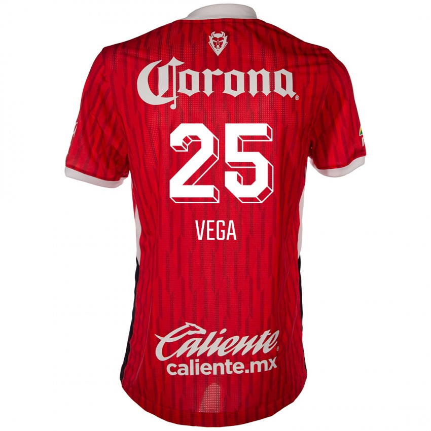 Børn Alexis Vega #25 Rød Hvid Hjemmebane Spillertrøjer 2024/25 Trøje T-Shirt