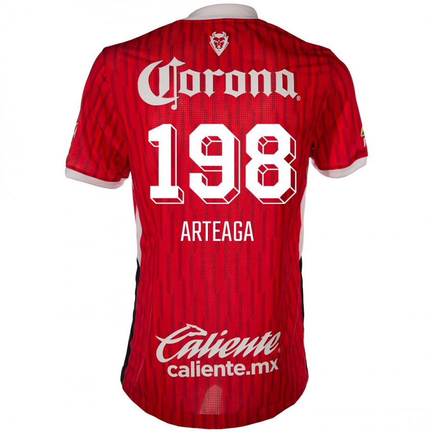 Børn Víctor Arteaga #198 Rød Hvid Hjemmebane Spillertrøjer 2024/25 Trøje T-Shirt