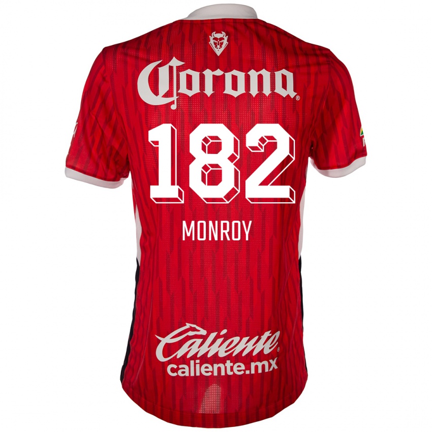 Børn Brayan Monroy #182 Rød Hvid Hjemmebane Spillertrøjer 2024/25 Trøje T-Shirt