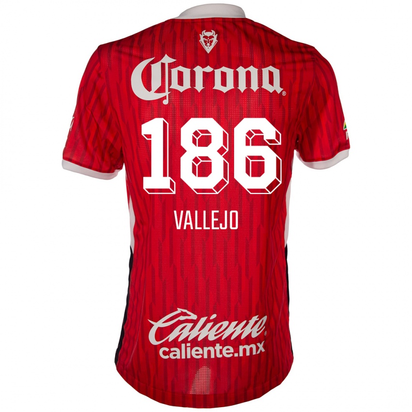 Børn Saúl Vallejo #186 Rød Hvid Hjemmebane Spillertrøjer 2024/25 Trøje T-Shirt