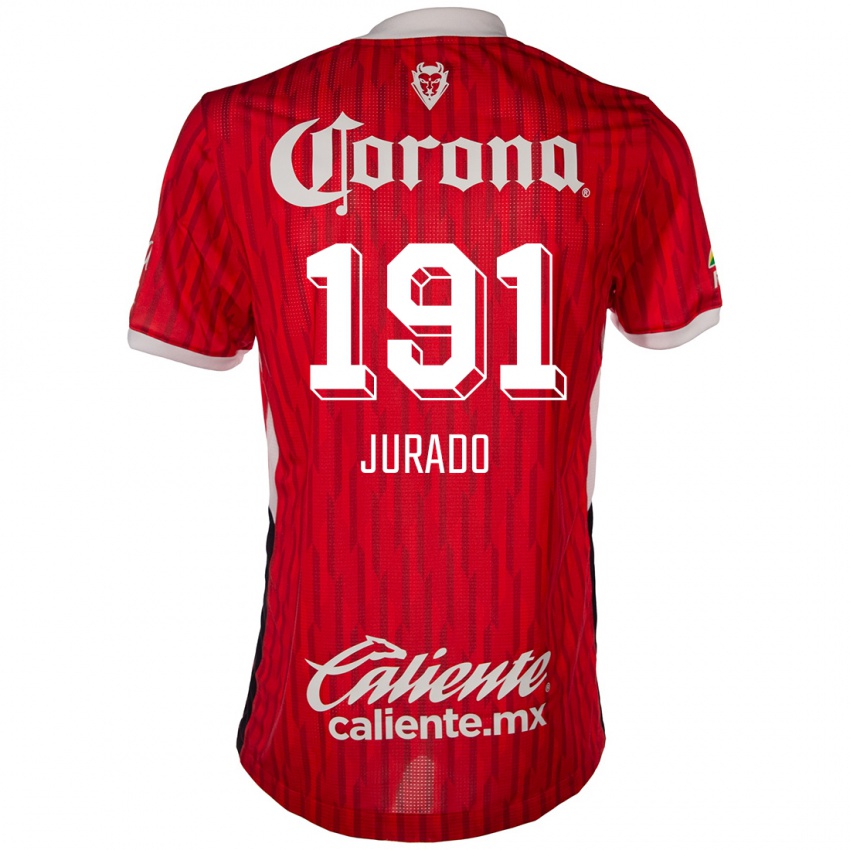 Børn Pablo Jurado #191 Rød Hvid Hjemmebane Spillertrøjer 2024/25 Trøje T-Shirt