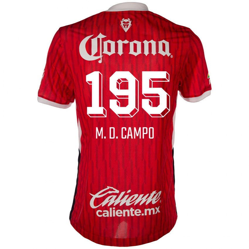 Børn Arturo Martín Del Campo #195 Rød Hvid Hjemmebane Spillertrøjer 2024/25 Trøje T-Shirt