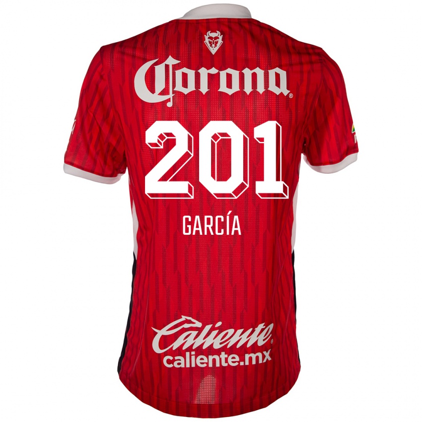 Børn Eros García #201 Rød Hvid Hjemmebane Spillertrøjer 2024/25 Trøje T-Shirt