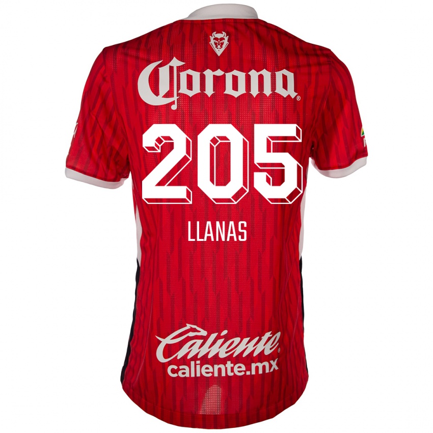 Børn Emmanuel Llanas #205 Rød Hvid Hjemmebane Spillertrøjer 2024/25 Trøje T-Shirt