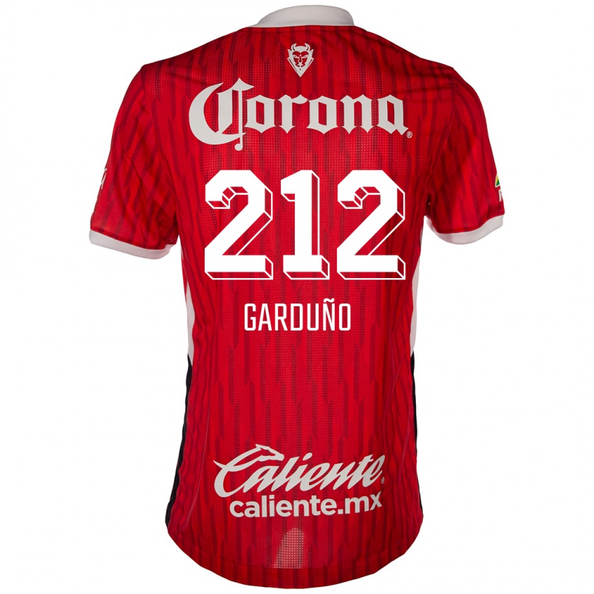 Børn Carlos Garduño #212 Rød Hvid Hjemmebane Spillertrøjer 2024/25 Trøje T-Shirt