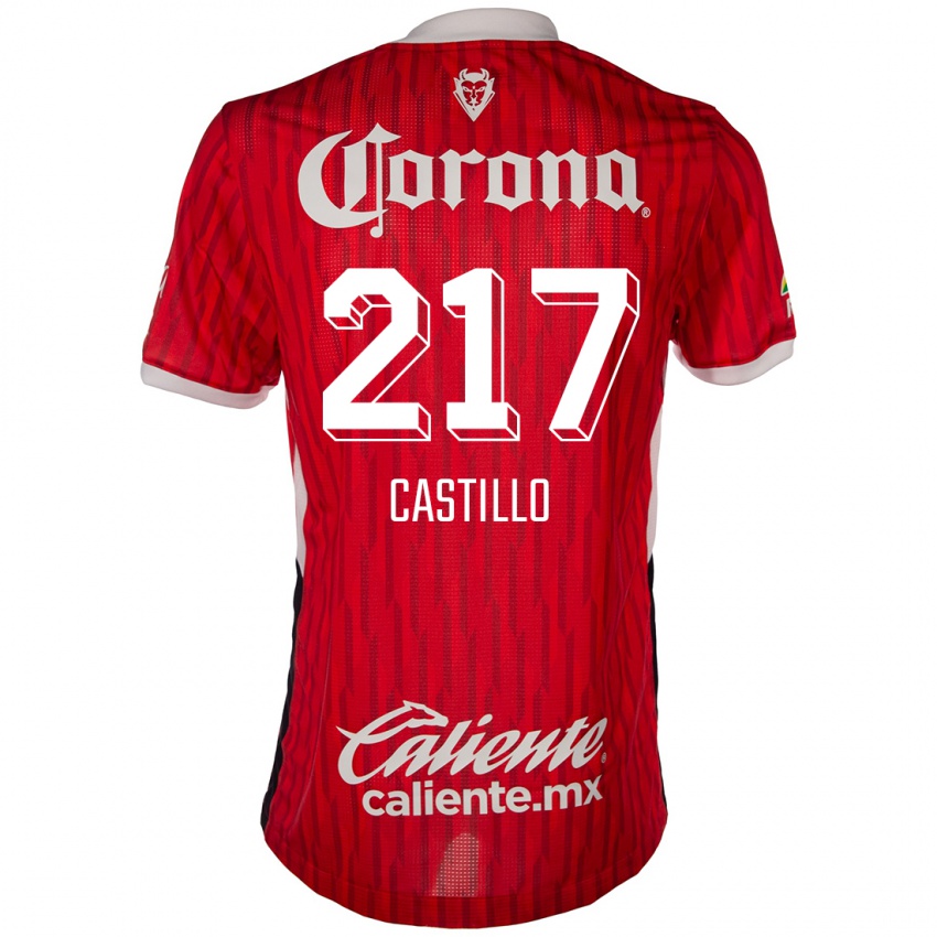 Børn Klever Castillo #217 Rød Hvid Hjemmebane Spillertrøjer 2024/25 Trøje T-Shirt