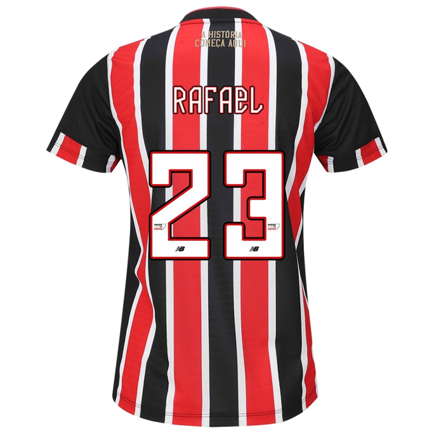 Børn Rafael #23 Sort Rød Hvid Udebane Spillertrøjer 2024/25 Trøje T-Shirt