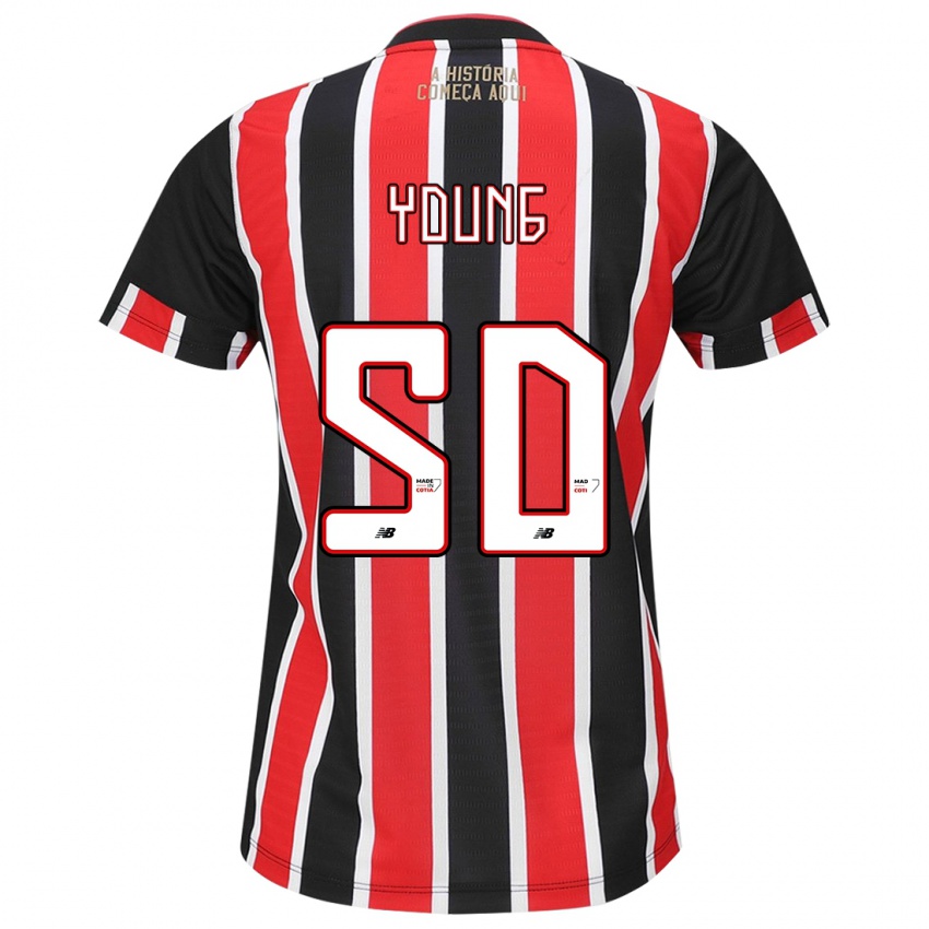 Børn Young #50 Sort Rød Hvid Udebane Spillertrøjer 2024/25 Trøje T-Shirt