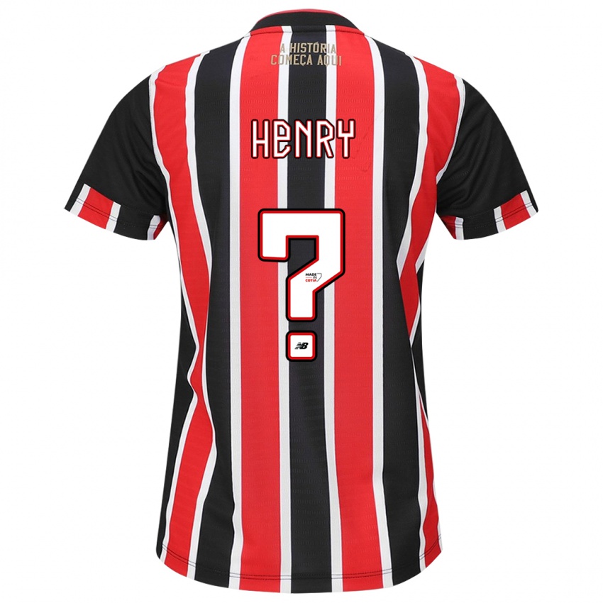 Børn Thierry Henry #0 Sort Rød Hvid Udebane Spillertrøjer 2024/25 Trøje T-Shirt