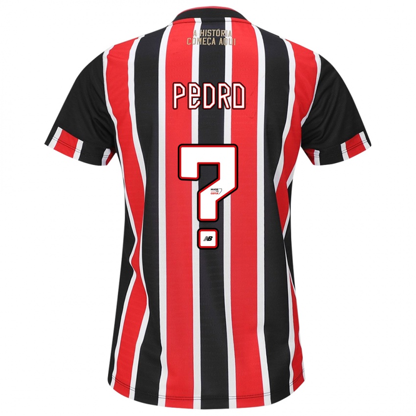 Børn João Pedro #0 Sort Rød Hvid Udebane Spillertrøjer 2024/25 Trøje T-Shirt