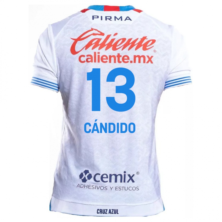 Børn Camilo Cándido #13 Hvid Blå Udebane Spillertrøjer 2024/25 Trøje T-Shirt