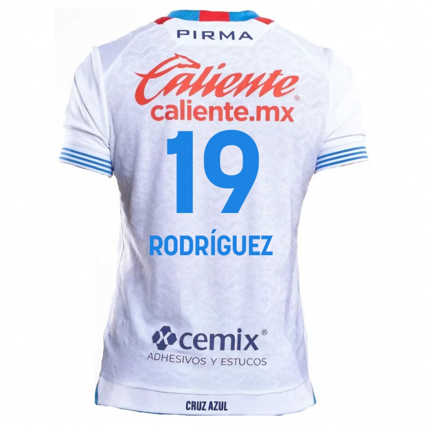 Børn Carlos Rodríguez #19 Hvid Blå Udebane Spillertrøjer 2024/25 Trøje T-Shirt