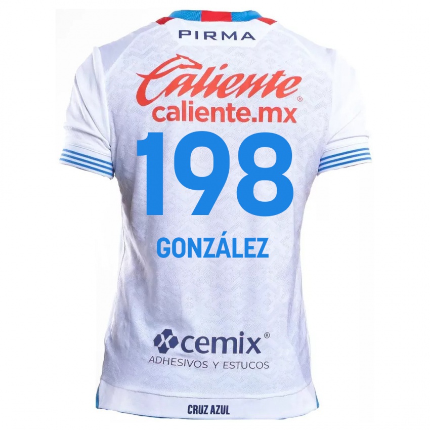 Børn Kenneth González #198 Hvid Blå Udebane Spillertrøjer 2024/25 Trøje T-Shirt