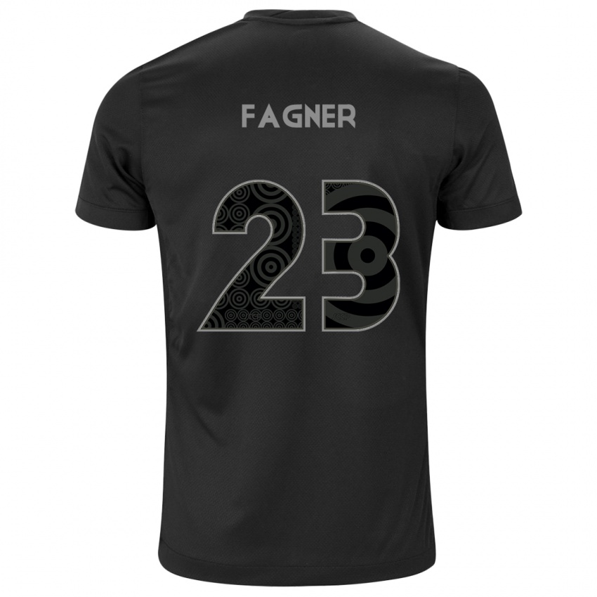 Børn Fagner #23 Sort Udebane Spillertrøjer 2024/25 Trøje T-Shirt