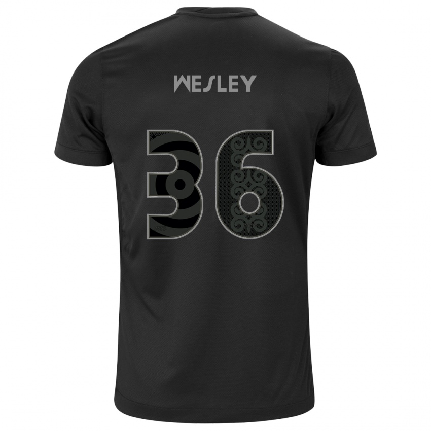 Børn Wesley #36 Sort Udebane Spillertrøjer 2024/25 Trøje T-Shirt