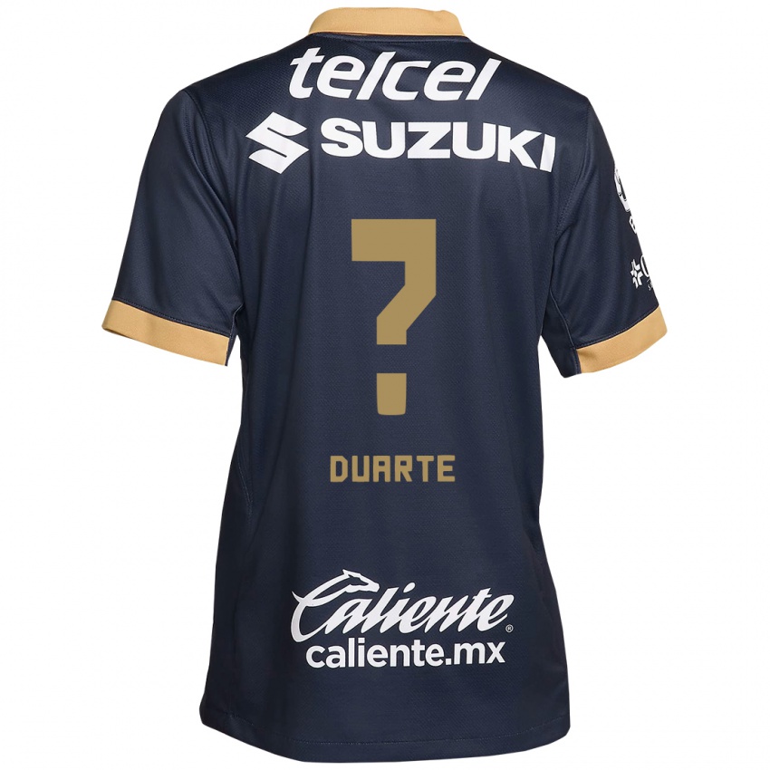 Børn Rubén Duarte #0 Obsidian Guld Hvid Udebane Spillertrøjer 2024/25 Trøje T-Shirt