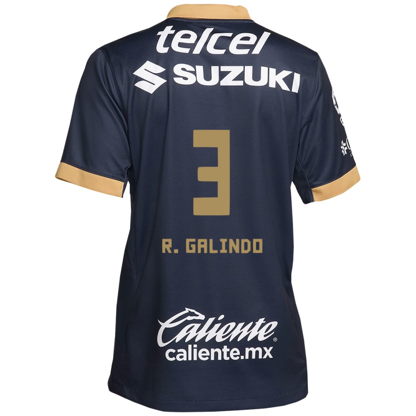 Børn José Galindo #3 Obsidian Guld Hvid Udebane Spillertrøjer 2024/25 Trøje T-Shirt