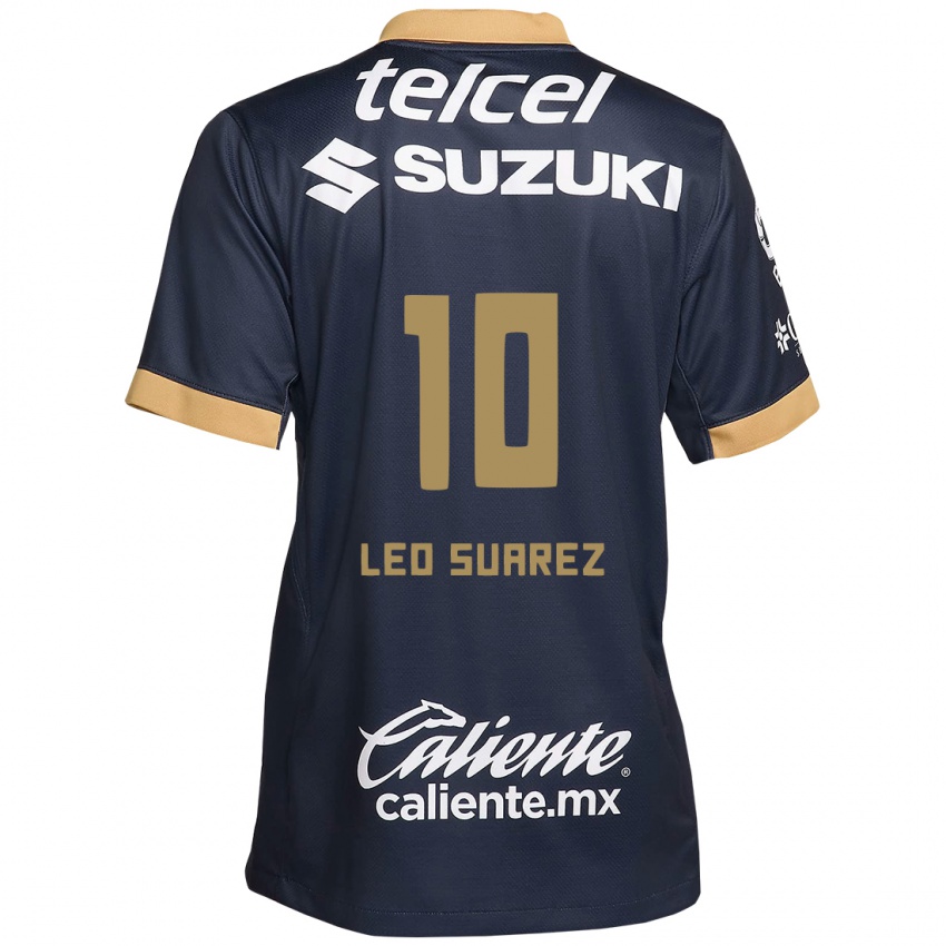 Børn Leo Suarez #10 Obsidian Guld Hvid Udebane Spillertrøjer 2024/25 Trøje T-Shirt