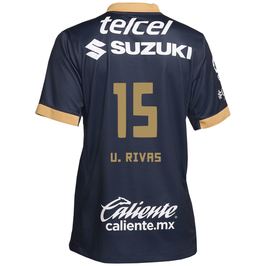 Børn Ulises Rivas #15 Obsidian Guld Hvid Udebane Spillertrøjer 2024/25 Trøje T-Shirt