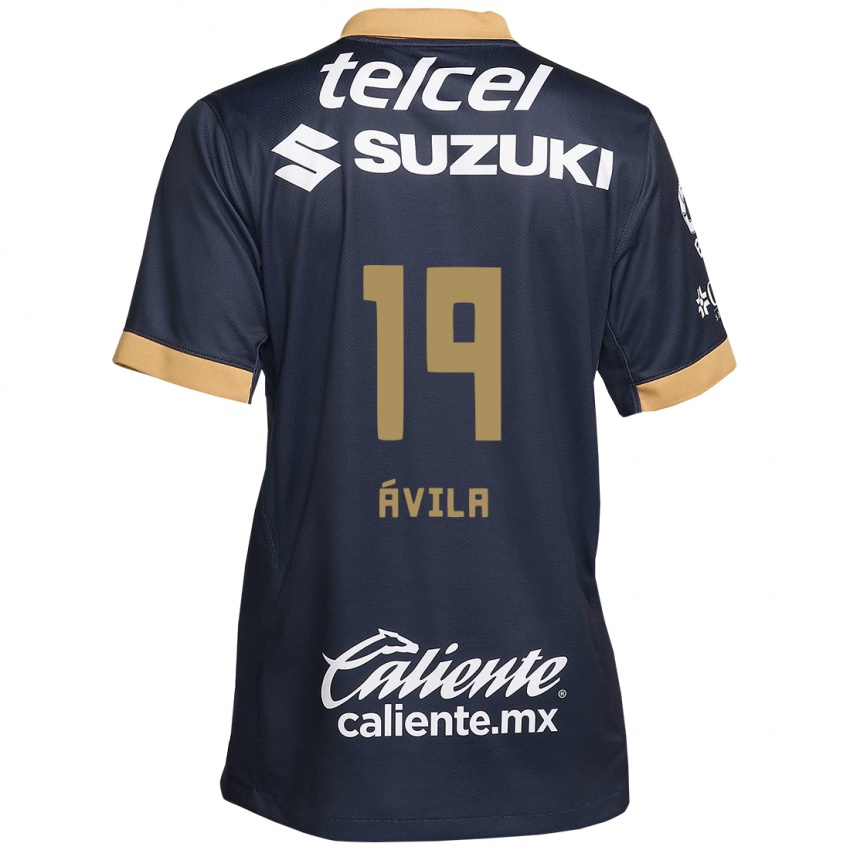 Børn Alí Ávila #19 Obsidian Guld Hvid Udebane Spillertrøjer 2024/25 Trøje T-Shirt