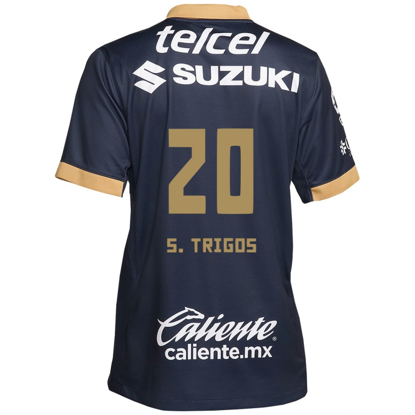 Børn Santiago Trigos #20 Obsidian Guld Hvid Udebane Spillertrøjer 2024/25 Trøje T-Shirt