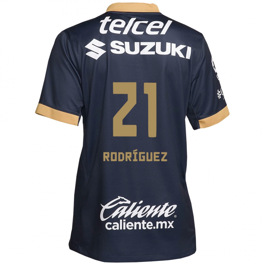 Børn Michell Rodríguez #21 Obsidian Guld Hvid Udebane Spillertrøjer 2024/25 Trøje T-Shirt