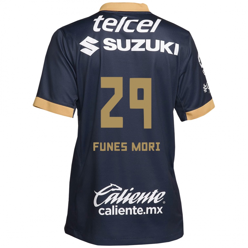 Børn Rogelio Funes Mori #29 Obsidian Guld Hvid Udebane Spillertrøjer 2024/25 Trøje T-Shirt