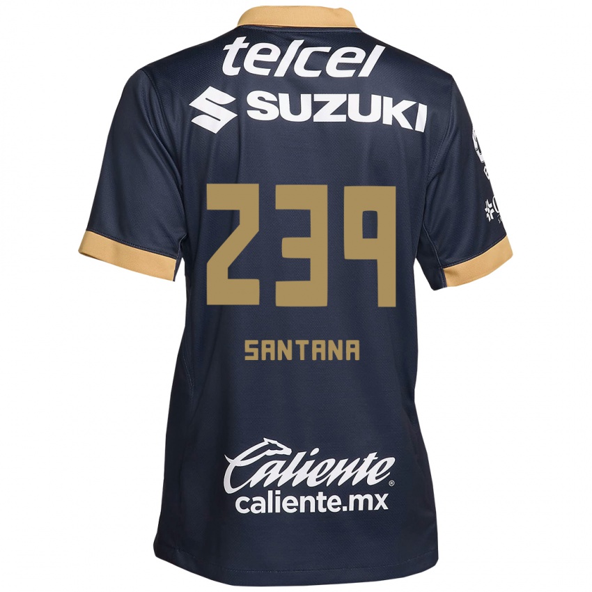 Børn Guillermo Santana #239 Obsidian Guld Hvid Udebane Spillertrøjer 2024/25 Trøje T-Shirt