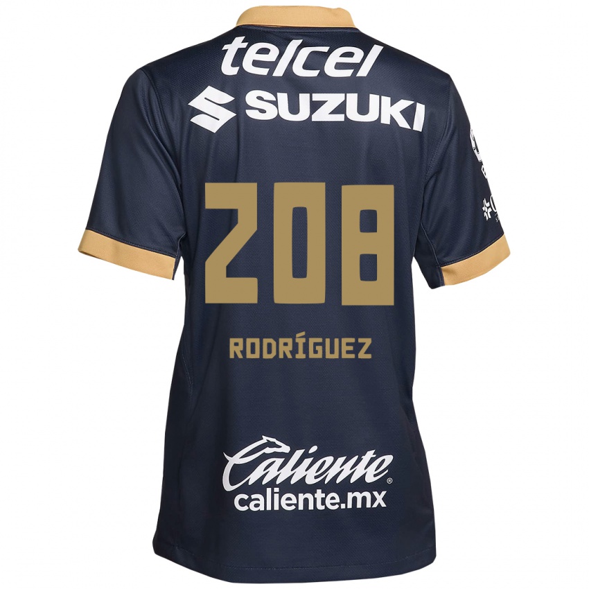 Børn Gael Rodríguez #208 Obsidian Guld Hvid Udebane Spillertrøjer 2024/25 Trøje T-Shirt