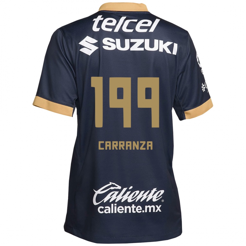 Børn Kléber Carranza #199 Obsidian Guld Hvid Udebane Spillertrøjer 2024/25 Trøje T-Shirt