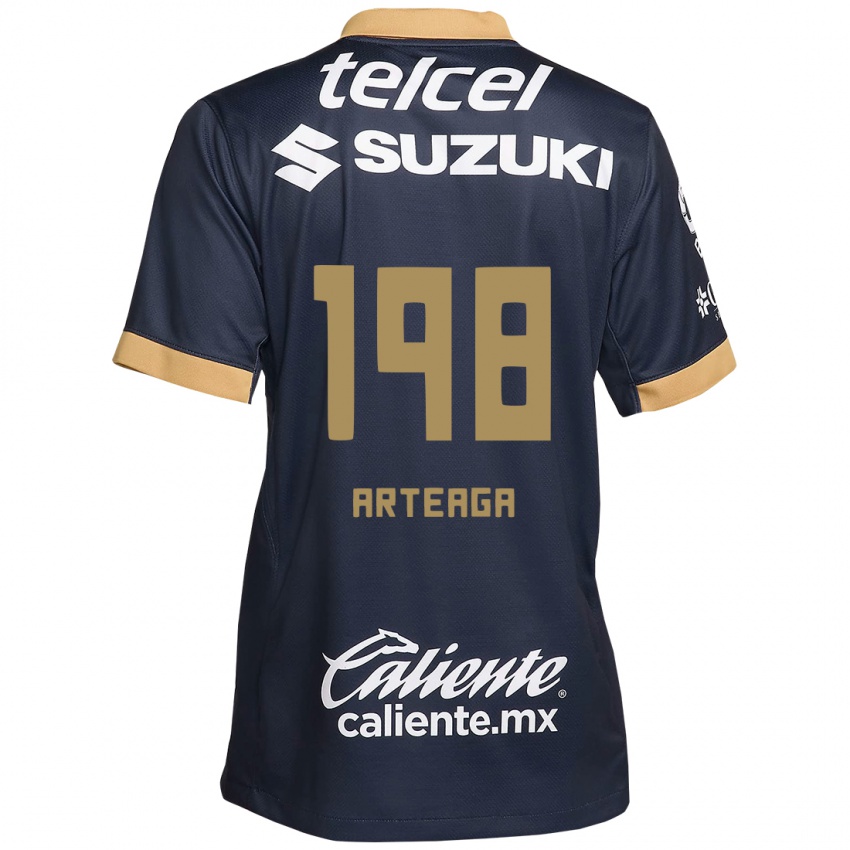 Børn Edwin Arteaga #198 Obsidian Guld Hvid Udebane Spillertrøjer 2024/25 Trøje T-Shirt