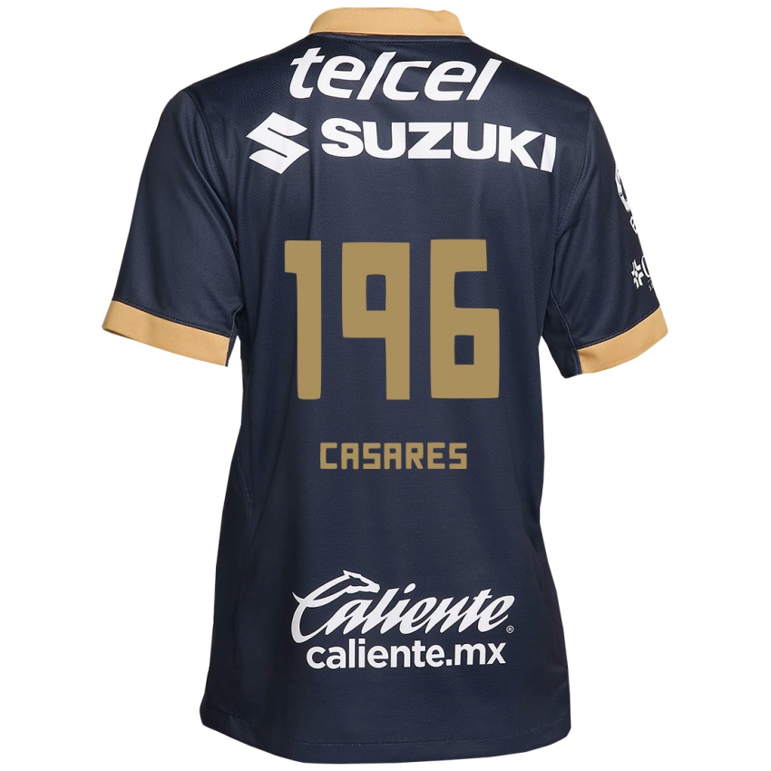 Børn Mateo Casares #196 Obsidian Guld Hvid Udebane Spillertrøjer 2024/25 Trøje T-Shirt