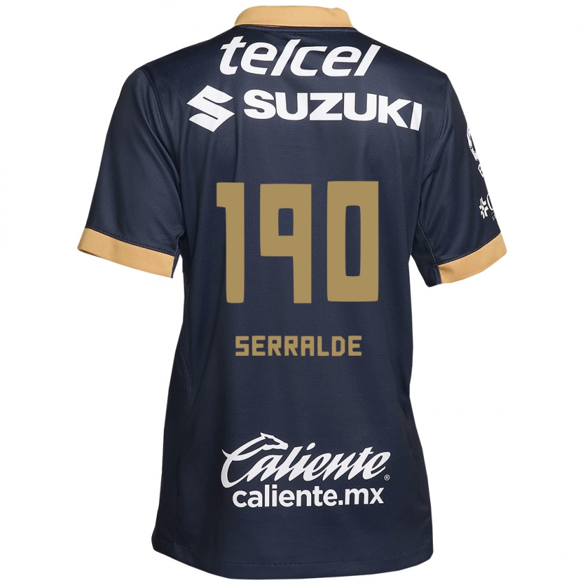 Børn Gerardo Serralde #190 Obsidian Guld Hvid Udebane Spillertrøjer 2024/25 Trøje T-Shirt