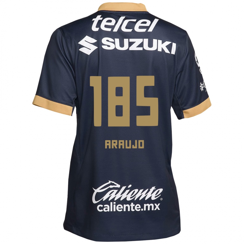 Børn Andrés Araujo #185 Obsidian Guld Hvid Udebane Spillertrøjer 2024/25 Trøje T-Shirt