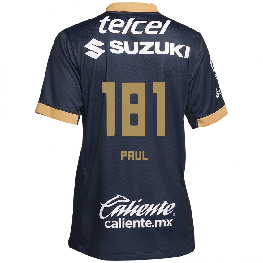 Børn Miguel Paul #181 Obsidian Guld Hvid Udebane Spillertrøjer 2024/25 Trøje T-Shirt