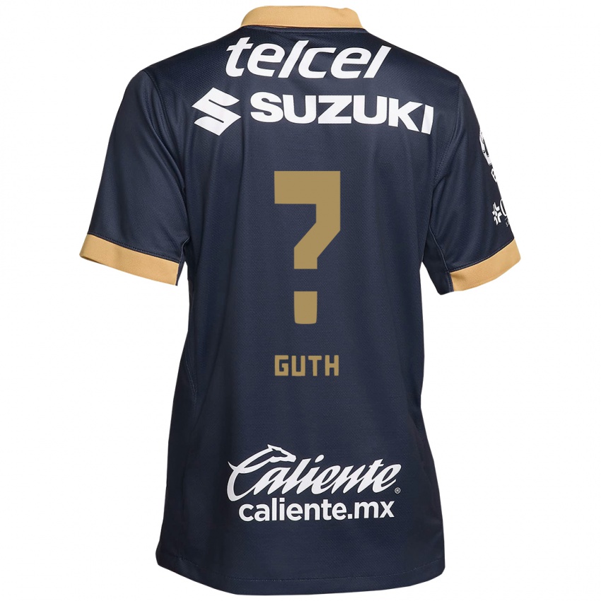 Børn Tiago Guth #0 Obsidian Guld Hvid Udebane Spillertrøjer 2024/25 Trøje T-Shirt