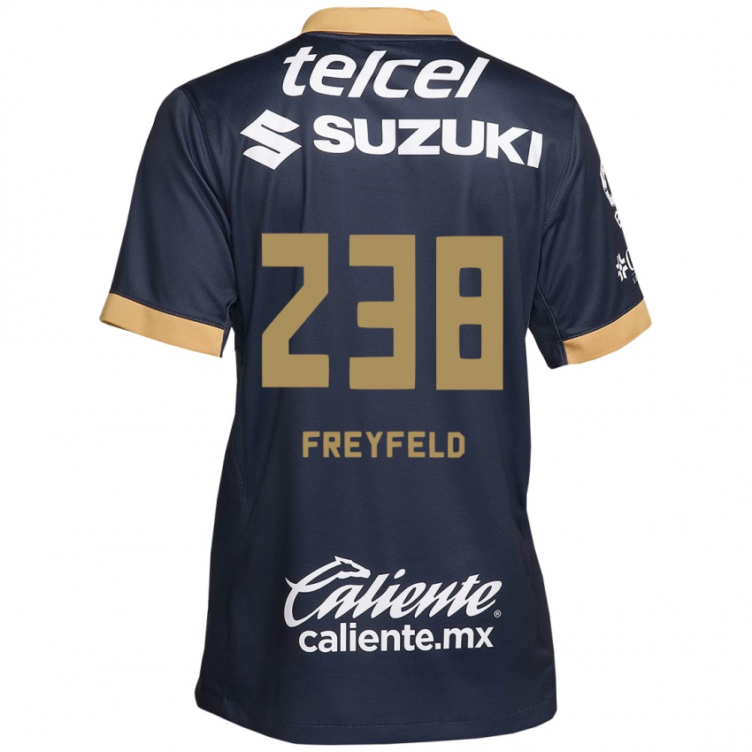 Børn Julián Freyfeld #238 Obsidian Guld Hvid Udebane Spillertrøjer 2024/25 Trøje T-Shirt