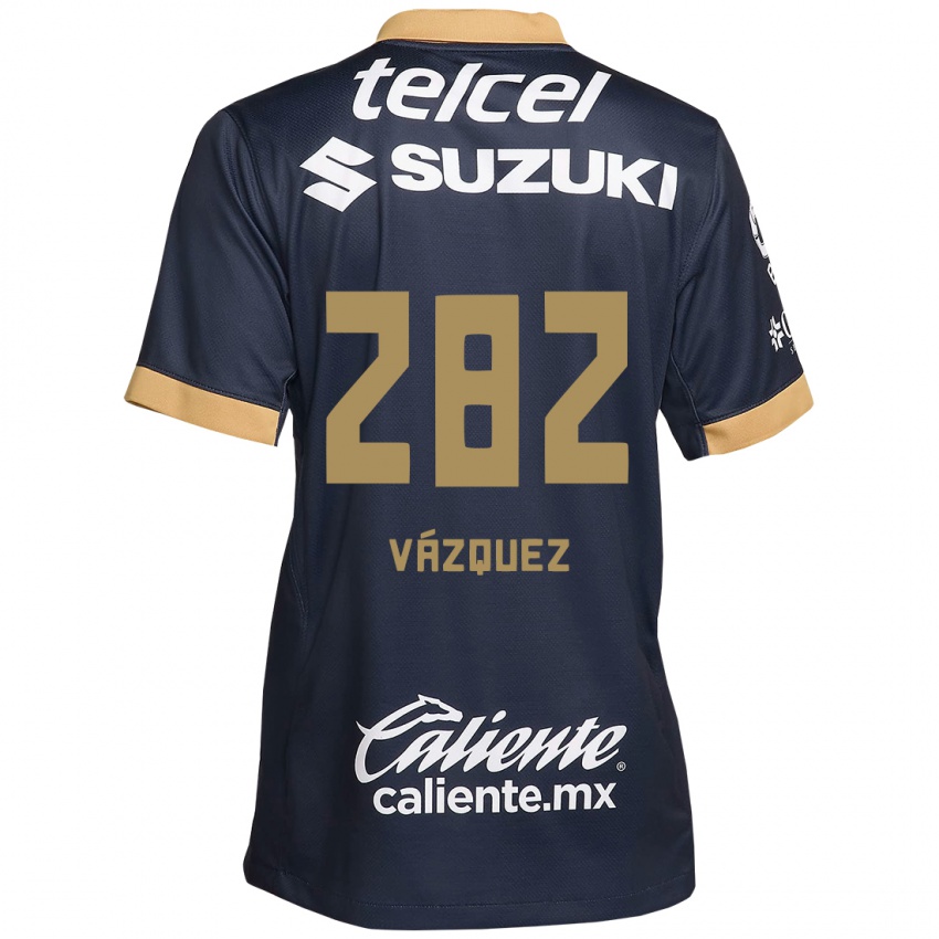 Børn Austin Vázquez #282 Obsidian Guld Hvid Udebane Spillertrøjer 2024/25 Trøje T-Shirt