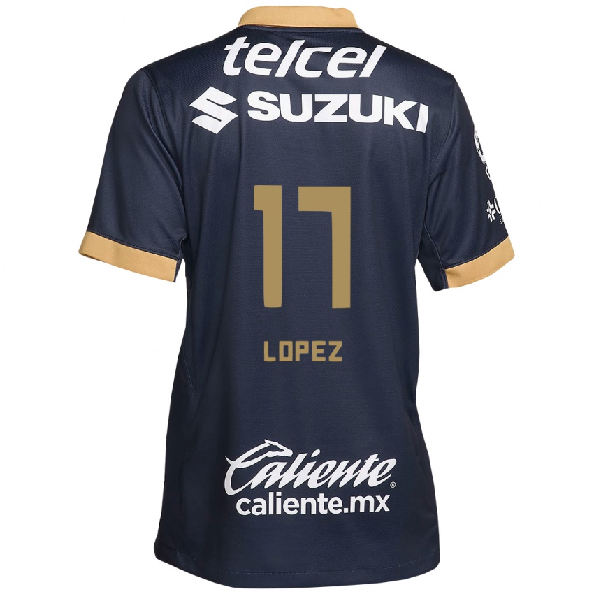 Børn Leonel Lopez #17 Obsidian Guld Hvid Udebane Spillertrøjer 2024/25 Trøje T-Shirt