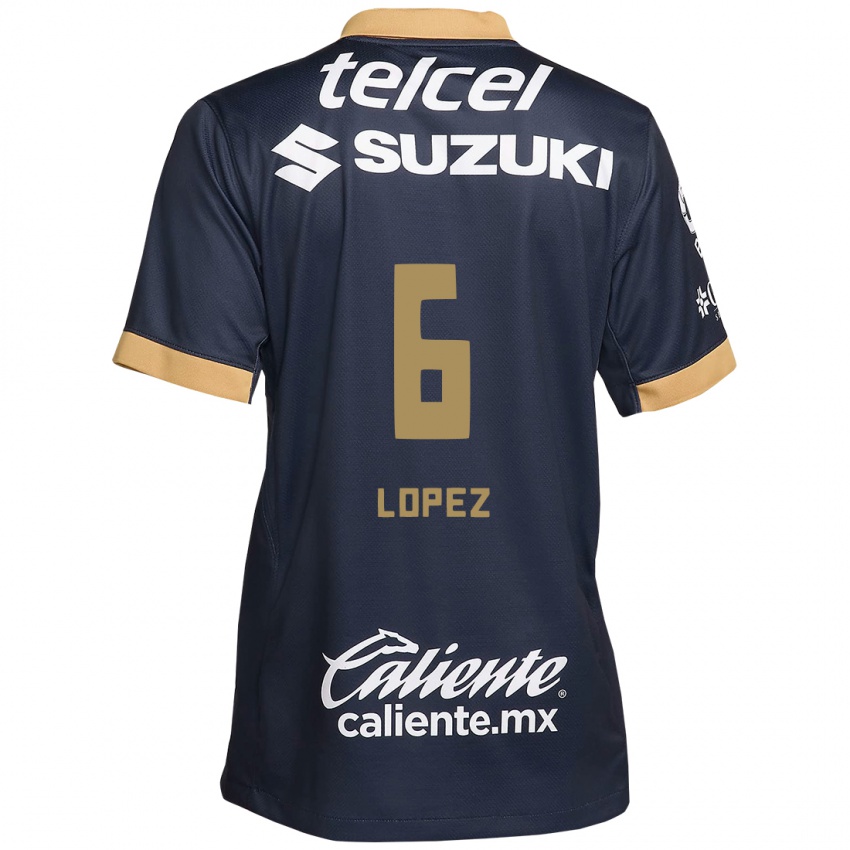 Børn Nathalia Lopez #6 Obsidian Guld Hvid Udebane Spillertrøjer 2024/25 Trøje T-Shirt